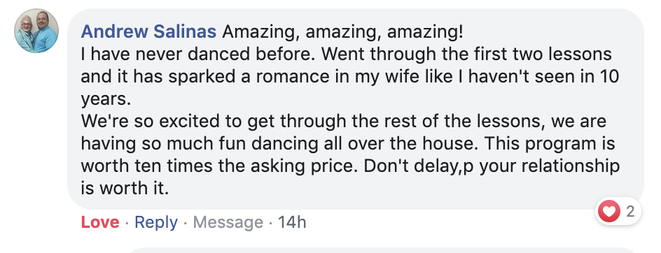 Customer review: sparked a romance I haven't seen in 10 years