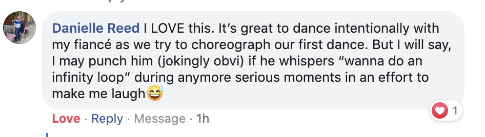 Choreographed our first dance