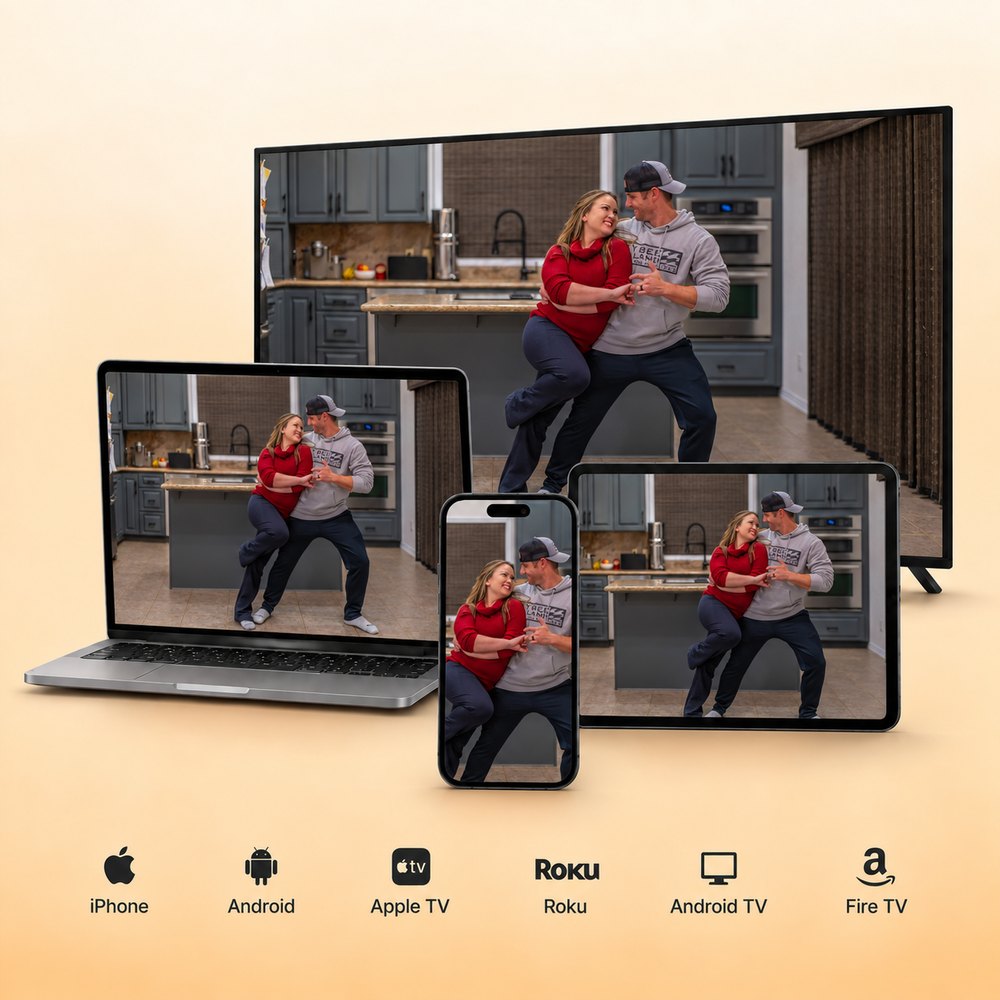 Level 2 on a TV, laptop, tablet and phone