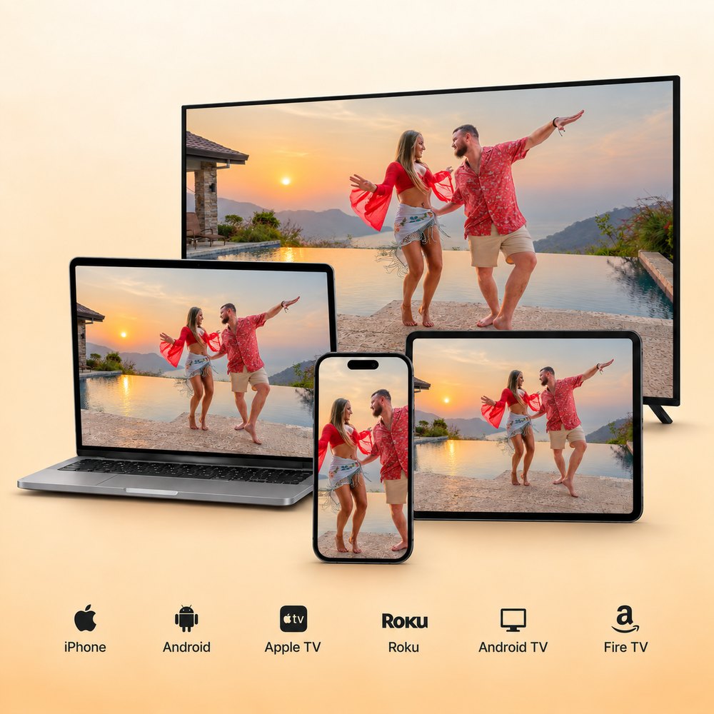 Level 3 on a TV, laptop, tablet and phone