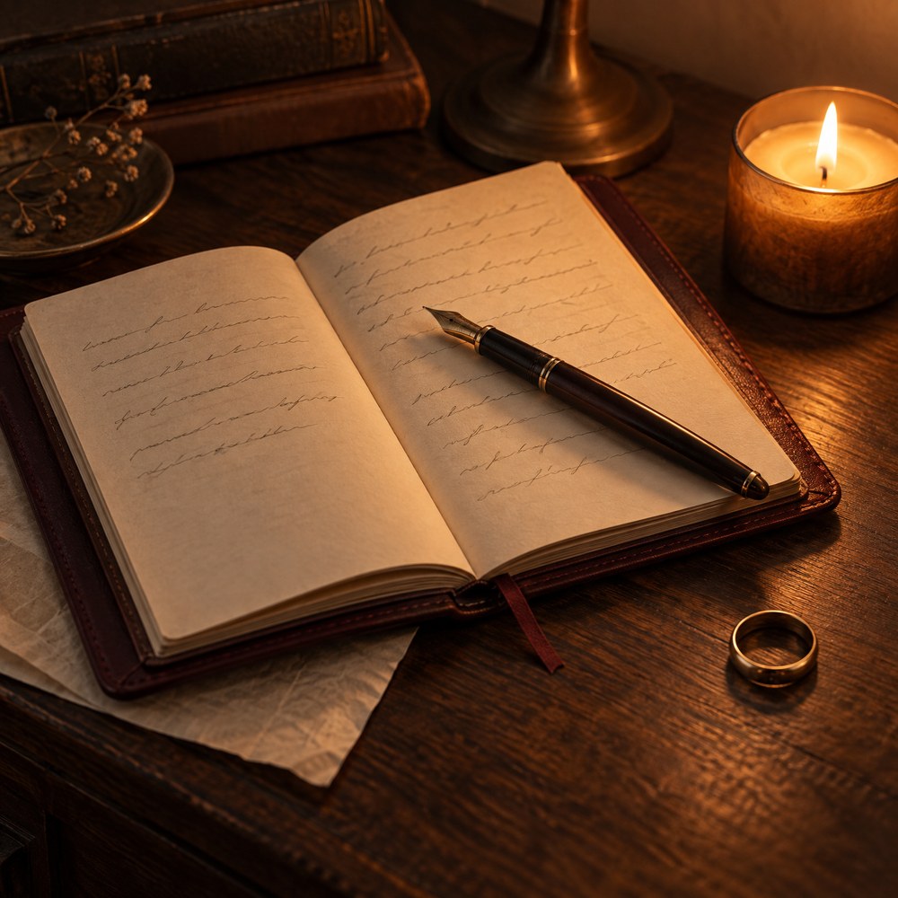 Words for Your Wife, a handwritten journal by candlelight